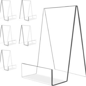oem/odm 6'' x 4'' acrylic book display stand clear easel with ledge tablet holder for displaying books, pictures, notebooks, cds, artworks, etc (large) (6) wholesale supplier & factory