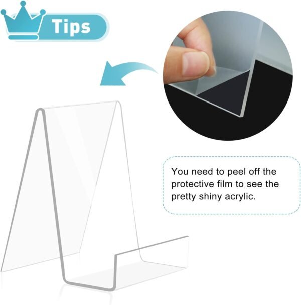 oem/odm trophable 6 pack acrylic book stand thickened clear book display easel holder for displaying tablets newspaper magazines notebooks textbooks cds (clear-small) wholesale supplier & factory