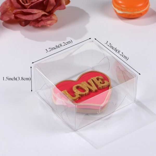 oem/odm 3.3x3.3x1.5inch 50pcs clear cookie boxes packaging, perfect for displaying small items-jewelry, crafts, treats ,oreos ,soap,macaron,chocolate truffle, donut, mini bakery, brownie more wedding favors wholesale supplier & factory