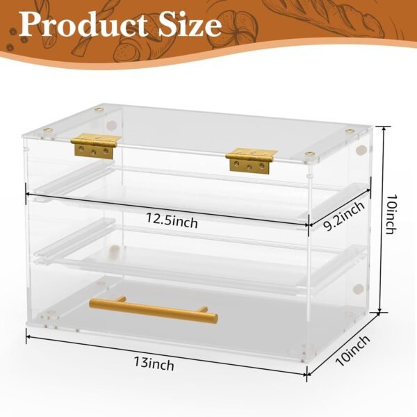 oem/odm bakery display case countertop, pastry display case with serving tong commercial clear acrylic bread box display case with front door for cookie food donut deseert cupcake bagels cake wholesale supplier & factory