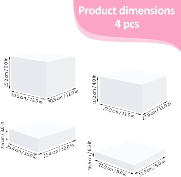 oem/odm 4 pcs buffet risers, risers display stands, catering supplies buffet display, dessert table display set, acrylic cube boxes(9", 10", 11", 12") wholesale supplier & factory