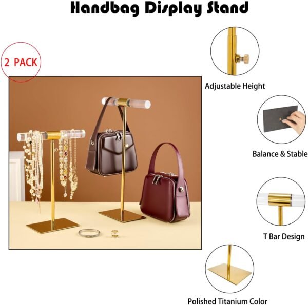 oem/odm set of 2 acrylic display stand jewelry towers stands stainless steel adjustable height long necklaces stand tabletop jewelry organizer for home store boutique wholesale supplier & factory