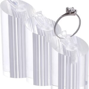 oem/odm nbeads 3 pcs acrylic jewelry display stand ring showcase display holder showcase jewelry organizer holder for rings trade show countertop ring bearer, clear wholesale supplier & factory