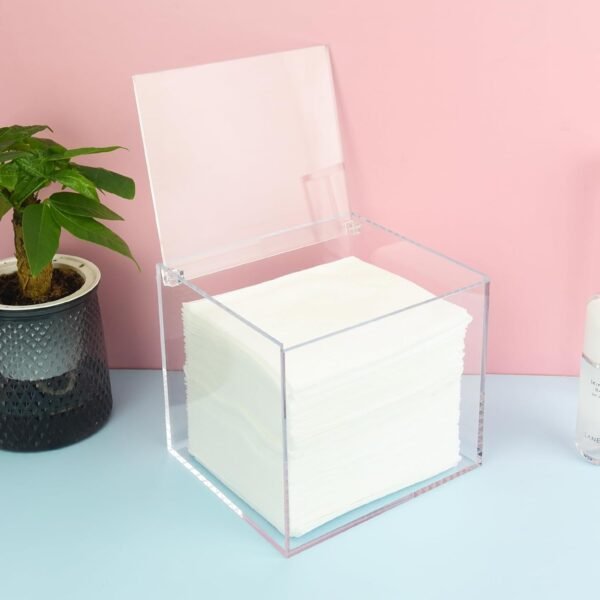 oem/odm disposable face towel storage box compatible with facial towel xl, acrylic disposable face towelette holder container, clear wholesale supplier & factory