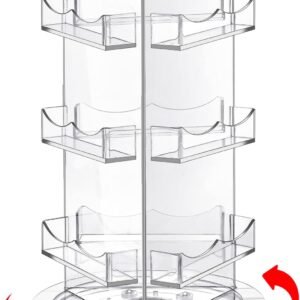 oem/odm sticker display, rotating display stand, clear business card holder, acrylic 3 tier spinning display stand holds 3.5" greeting gift brochure postcard for office home desk vendor events booth supplies wholesale supplier & factory