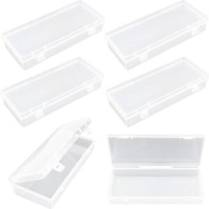 oem/odm 6 pack rectangular clear plastic storage containers box with hinged lid for beads and other small craft items (6.1 x 2.56 x 1.18 inch) wholesale supplier & factory