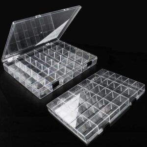 oem/odm 36 grids clear plastic organizer box, craft storage container for beads organizer, art diy, crafts jewelry storage, fishing tackles, rock collection, 2 pack wholesale supplier & factory