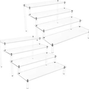 oem/odm acrylic risers for display 2 pack 4 tier acrylic display risers perfume stand, clear cupcake stand holder for perfume figures cupcake dessert 12 in wholesale supplier & factory