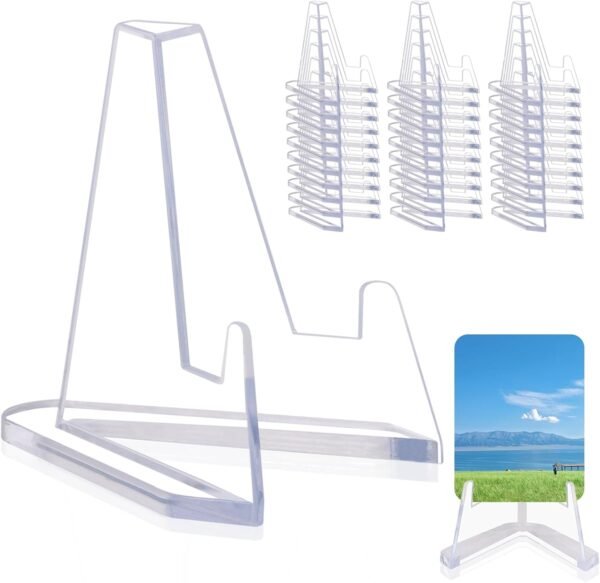 oem/odm 30 packs card display stand, sturdy and stable, premium acrylic sports card holder, versatile use, clear mini easel stand, for challenge coins psa graded baseball trading cards(2.2 inch) (30packs) wholesale supplier & factory