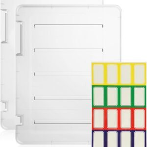oem/odm 2 pack plastic project case, trasparent scrapbook paper storage boxes with 12pcs index sticker, documents magazines holder, office school supplies accessories organizer for 8.5" x 11" letter paper wholesale supplier & factory