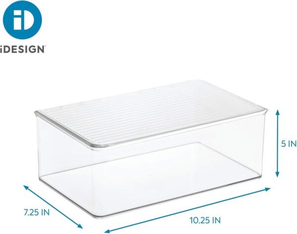 oem/odm idesign 39810 med+ large plastic bathroom vanity bin with lid, medication, accessories, dental supplies, cosmetics, bpa-free organizer box, 7.25" x 10.75" x 5", clear wholesale supplier & factory