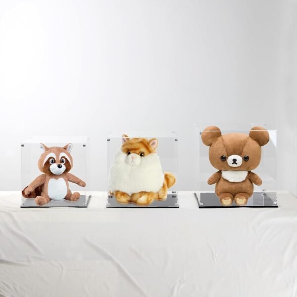 oem/odm 13 inch clear self assembly acrylic display case, clear cube counter tops box dustproof protection showcase, display box storage holder for figurine large collectibles basketball memorabilia wholesale supplier & factory