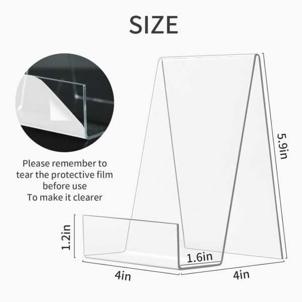 oem/odm 6 pack acrylic book stand, clear book display holder, book easel stand for display tablets, album, postcard, artworks, magazines, notebooks, textbooks, cds, etc (6 inch) wholesale supplier & factory