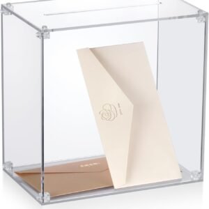 oem/odm clear acrylic wedding card box, diy large card box with clear assembly parts, party cards receiving box for birthdays, graduation & baby shower decorations, easy for traveling(10x10x6.18”) wholesale supplier & factory