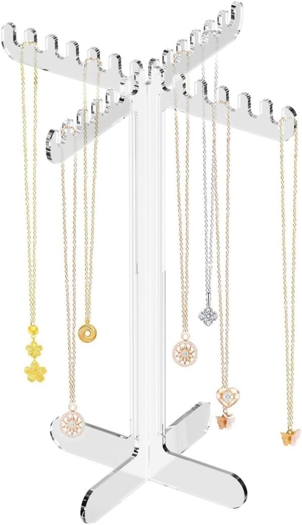 oem/odm necklace holder jewelry stand, acrylic jewelry display holder, necklace hanging organizer, clear tower stand for bangles, necklaces, bracelets, rings, and watch (plane) wholesale supplier & factory