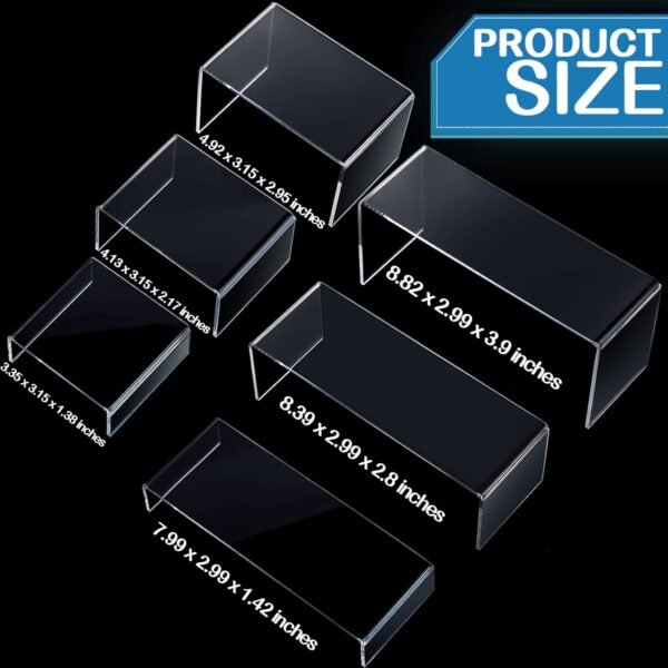 oem/odm 8 sets acrylic display risers u shaped clear product stand transparent cake dessert candy perfume stand shelves display shelf for collectibles table showcase box food glass organize and decoration wholesale supplier & factory