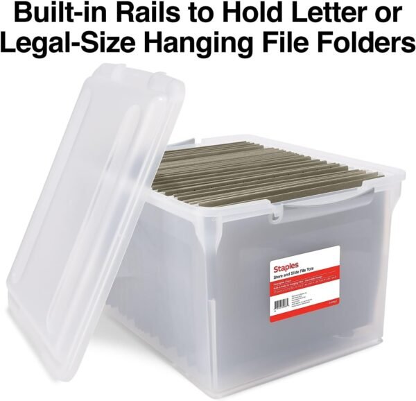 oem/odm staples store & slide hanging file box, latch lid, letter/legal size, clear wholesale supplier & factory