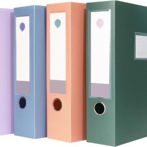 oem/odm a4 storage file boxes large capacity plastic archives cases with lid, 75mm deep, 4 colores folding document storage box for office、homes and school wholesale supplier & factory