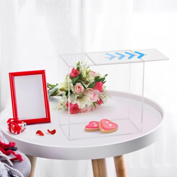 oem/odm clear acrylic wedding card box large diy card boxes with 4 "card" text stickers gift money box holder for wedding reception anniversary birthday party baby shower graduation decorations wholesale supplier & factory