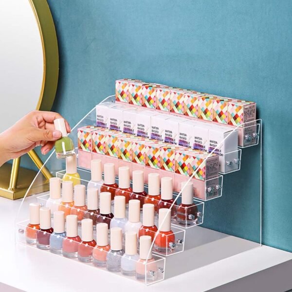 oem/odm yebeauty clear nail polish display holder organizer, 6 layers acrylic organizer storage tray rack stand holder for cosmetic eyeglasses lash display wholesale supplier & factory