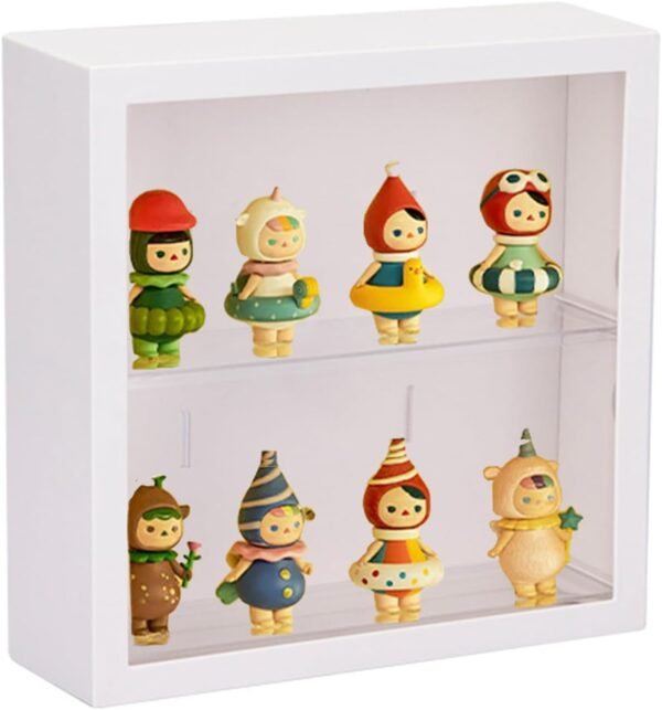 oem/odm clear display case for figures, square wall-mounted doll storage box, adjustable display stand with door dust and moisture proof suitable for lego collectibles action figures pop mart (white) wholesale supplier & factory