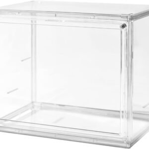 oem/odm clear acrylic display case with magnetic attraction lid, dustproof book & cosmetic display cases, large figures collectibles showcase, shoe box, bag organizer wholesale supplier & factory
