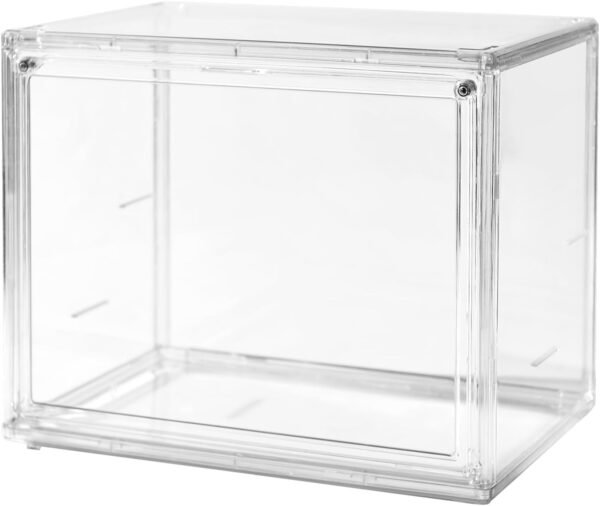 oem/odm clear acrylic display case with magnetic attraction lid, dustproof book & cosmetic display cases, large figures collectibles showcase, shoe box, bag organizer wholesale supplier & factory