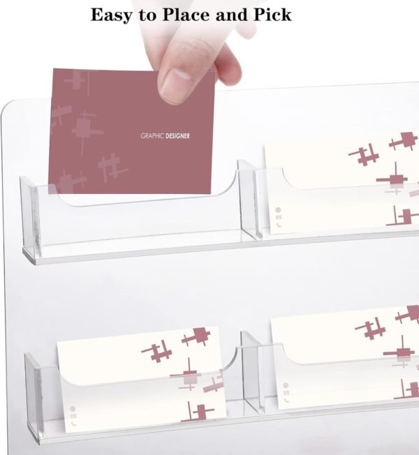 oem/odm turstin business card holder wall mount clear sticker display marketing holder acrylic business card stand multi pocket rack organizer space saver for home office (24 pockets) wholesale supplier & factory