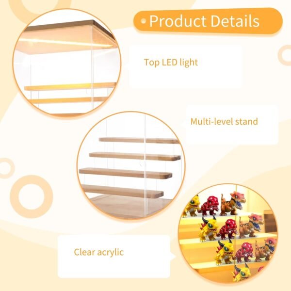 oem/odm led acrylic figures display case - clear action figurine lighted display case with light for figures display box stand, dustproof protection showcase cabinet for figurines collection wholesale supplier & factory