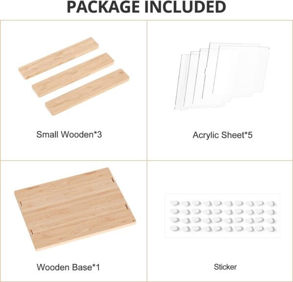 oem/odm display case, innoaura acrylic display case box with sticker, 4 tier wood base display cases for collectibles, action figure display case for doll toy mini figure (11.8x8.7x11 inch) wholesale supplier & factory