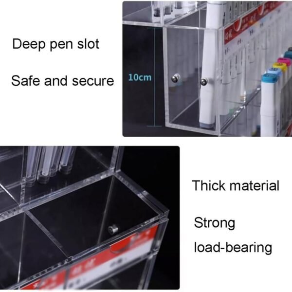 oem/odm transparent acrylic display pen holder, acrylic vertical marker organizer, bookstore large capacity pen display stand, stationery storage brush case, art supply storage organizers for school supplie(1 wholesale supplier & factory