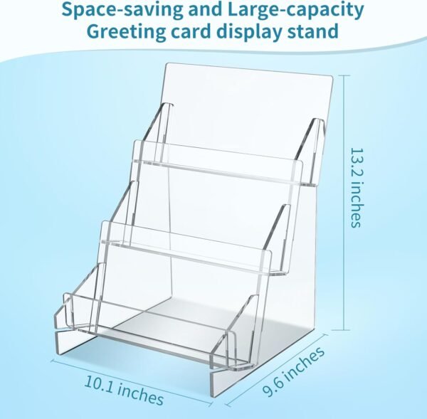 oem/odm dlugopis 3-tier acrylic greeting card display stand: greeting card organizer, postcard display rack, retail display stand for vendors counter wholesale supplier & factory