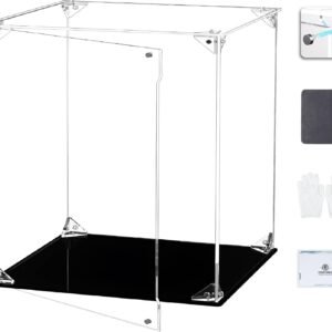 oem/odm clear acrylic display case, uv protected, front-open door with magnetic buckle, assemble display box, dustproof protection showcase for figures, collections (12x12x12 inch, 30x30x30 cm) wholesale supplier & factory