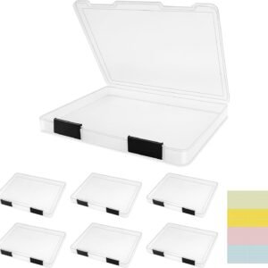 oem/odm 6 pack a4 file box paper organizer transparent plastic box portable project case documents document magazines storage holder,with black snaps (inner size 12.2 x 8.9 x 0.7 in) wholesale supplier & factory