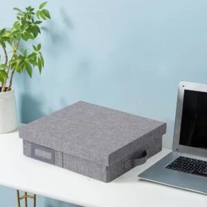 oem/odm linen scrapbook storage box photo storage box,document letter box, photo boxes cases, organizer box storage containers 15 '' x 13 '' x 4 ''，gray (1) wholesale supplier & factory