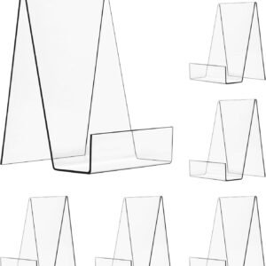 oem/odm 6 pack acrylic book stand, clear book display holder, book easel stand for display tablets, album, postcard, artworks, magazines, notebooks, textbooks, cds, etc (6 inch) wholesale supplier & factory