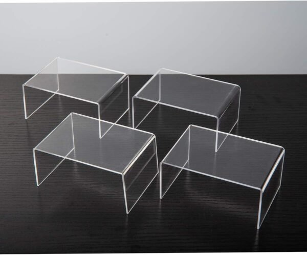 oem/odm bycy clear acrylic riser lot of 10 for jewels, cupcakes, tea sets, clear cupcake stand for small toys and cosmetics (10p-2*3*4) wholesale supplier & factory