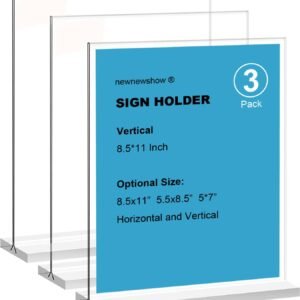 oem/odm newnewshow 8.5x11 acrylic sign holder 3 pack vertical double-sided display (optional 8.5x11 8.5x5.5 5x7 horizontal and vertical) wholesale supplier & factory