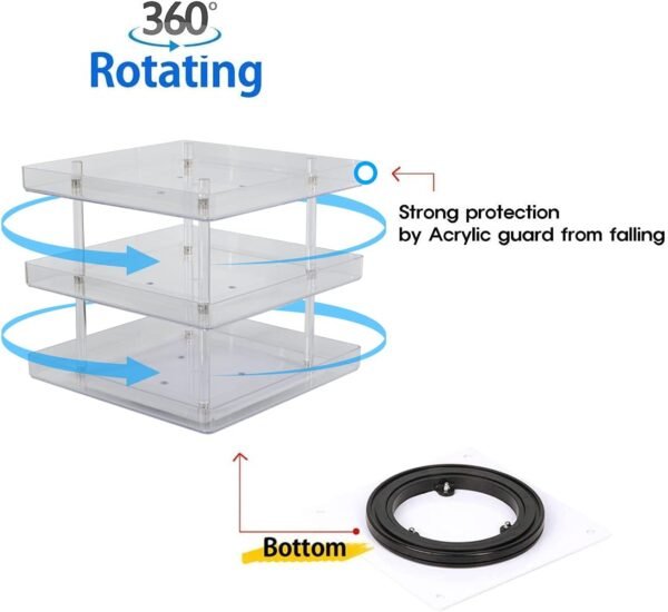 oem/odm jackcube design 3 tier clear nail polish 360 rotating display rack organizer stand makeup cosmetics storage box carousel shelf with acrylic guard(3tier) - :mk387-3 wholesale supplier & factory