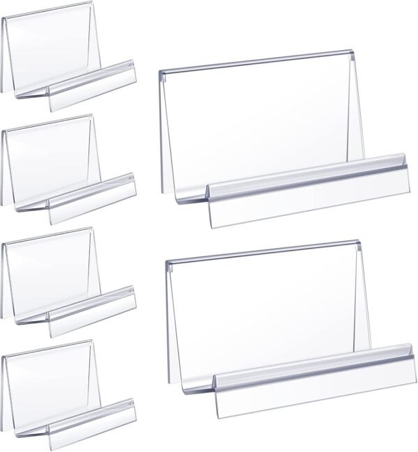 oem/odm qunclay 6 pcs purse display stand clear acrylic wallet display stand purse holder handbag organizer for bag phone cards store wholesale supplier & factory