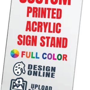 oem/odm custom printed acrylic sign stand, full color display, l-shaped desktop holder. compatible with airbnb, vacation homes, guest rooms, vrbo, short-term rentals, executive suites, hotels. custom printed in usa (5 x 7) wholesale supplier & factory