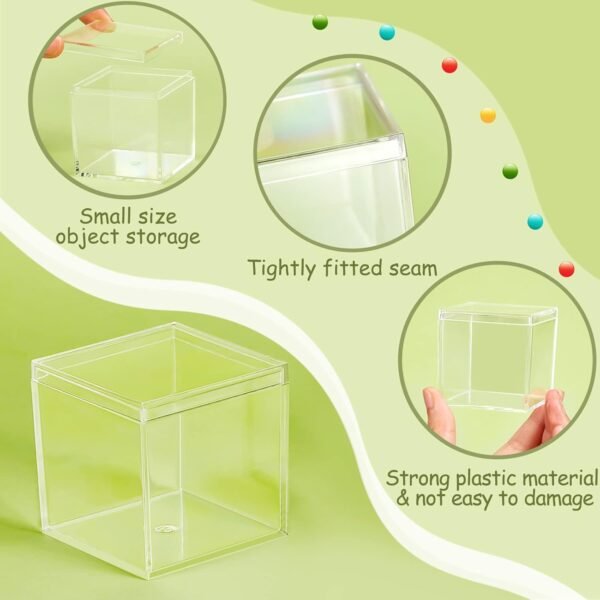 oem/odm juexica 12 pcs clear acrylic plastic small acrylic box with lid decorative storage box jewelry display mini clear container for home candy pill tiny jewelry(square,3 x 3 x 3) wholesale supplier & factory