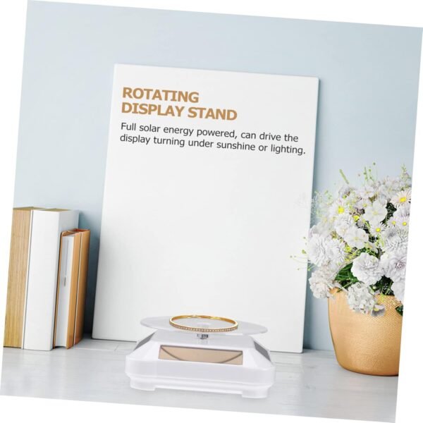 oem/odm solar rotating display stand for jewelry watches mobiles digital cameras white no battery easy to carry abs material wholesale supplier & factory