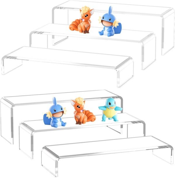 oem/odm acina large acrylic display risers: 6pcs-12 clear rectangular acrylic showcase collectibles - 2-sets display stands suitable for retail shoe showcase jewelry figure wholesale supplier & factory