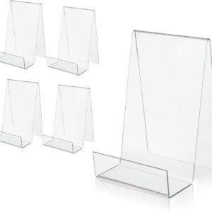 oem/odm zoey acrylic book easel stand with ledge clear easels plate - 5 pack for books display, music sheets, artworks, cd, tablet holder (small) wholesale supplier & factory