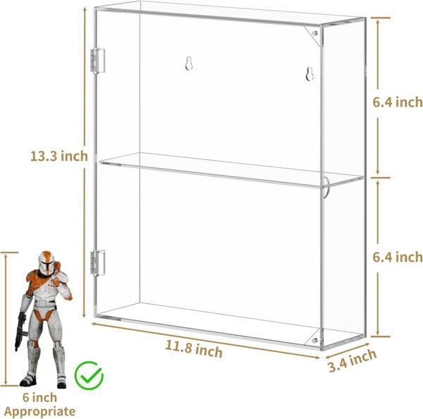 oem/odm niubee acrylic display case, clear display case for funko pop figures, wall mounted or desktop dustproof display cabinet box for collectibles,rock,crystals,mini toys,amiibo (2 tiers wholesale supplier & factory