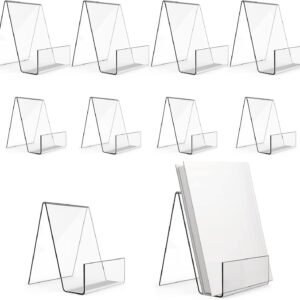 oem/odm dicunoy 10pcs acrylic book stands, clear display easel, art display holder for picture album, brochure, paperbacks on tabletop, shelves, classroom, library, store wholesale supplier & factory