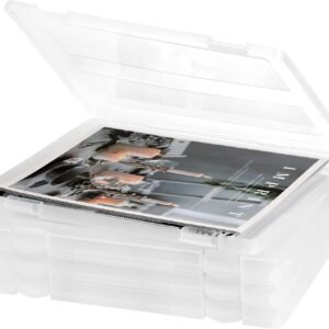 oem/odm hiceeden 4 pack plastic project case for 8.5"x11" letter file, trasparent scrapbook paper storage box slim document holder organizer for magazine, office supplies, school wholesale supplier & factory