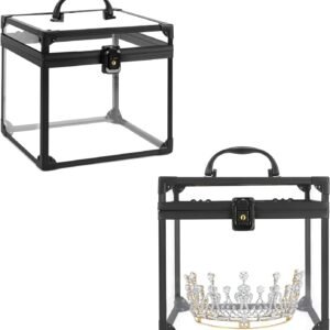oem/odm crown box, clear makeup case,cosmetic organizer, large capacity transparent acrylic artists display case for vanity,bathroom counter or dresser wholesale supplier & factory