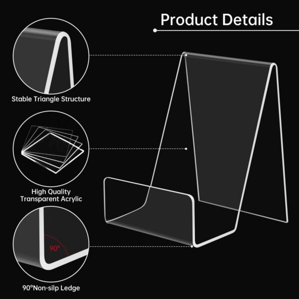 oem/odm 10 pack 3" x 4" acrylic book stand, clear book display stand, easel transparent display stand holder tablet holder for displaying pictures, albums, books, music sheets, notebooks, artworks, cds wholesale supplier & factory